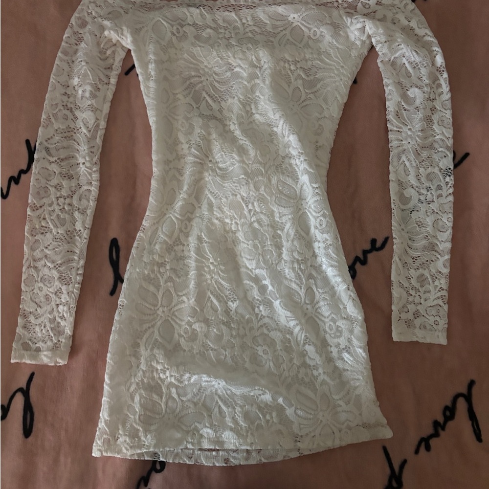 Lucy in the Sky White Lace Mini Dress
